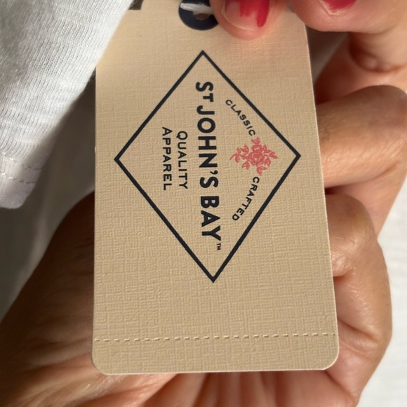 St. John's Bay Soft White Short Sleeve Tee - Picture 4 of 8